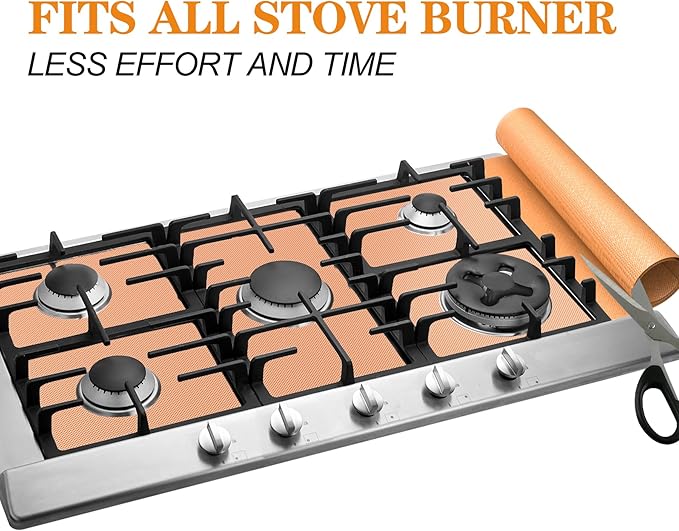 UBeesize 75 Inch Roll Reusable Copper Oven Liners for Bottom of Oven,Thick Heavy Duty Non Stick Teflon Oven Mats Cut to Custom Fit Electric, Gas, Toaster,Convection, Microwave Ovens and Grills