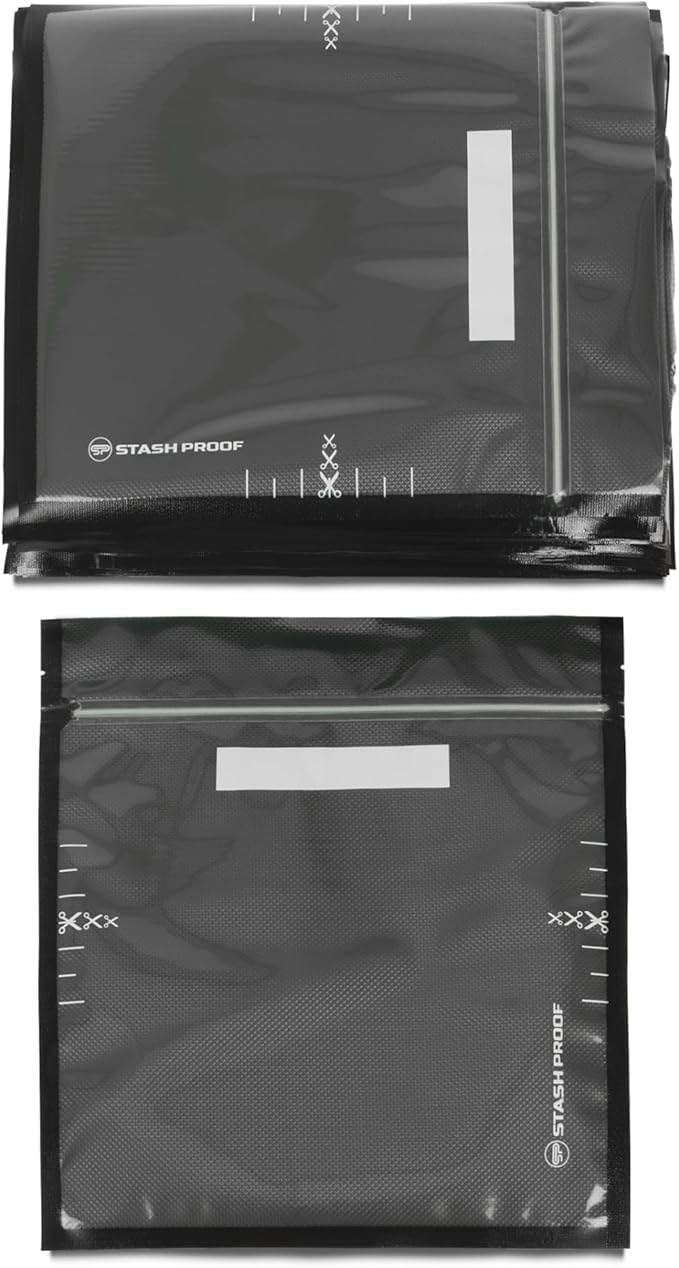 11" x 12" Recloseable Zip Storage Vacuum Seal Bag (Black and Clear) (100 Count) 5.5 Mil Durable - BPA Free Food Grade Reusable Resealable Zipper Reclosable Zip Poly Coins, Snacks, herbs