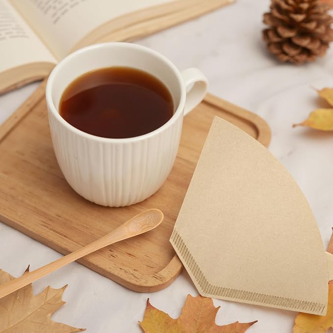 600 Count Coffee Filter #4, #4 Coffee Filters Disposable, Unbleached Natural #4 Cone Filters Paper Compatible with Drip and Pour Over Coffee Maker(8-12 Cup)