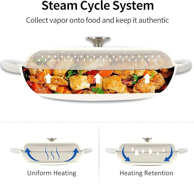 Cast Iron Dutch Oven 3.8 Quart Dutch Oven Pot with lid White Heavy Duty Dutch Oven Dual Handles Porcelain Enameled Cast Iron Skillet Family or Friends Gifts