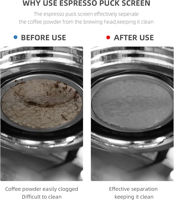 MHW-3BOMBER 51mm Espresso Puck Screen 2 Packs Metal Coffee Filter Reusable Espresso Filters for 51mm Portafilter Basket 0.8mm Thickness FG7008S-OS