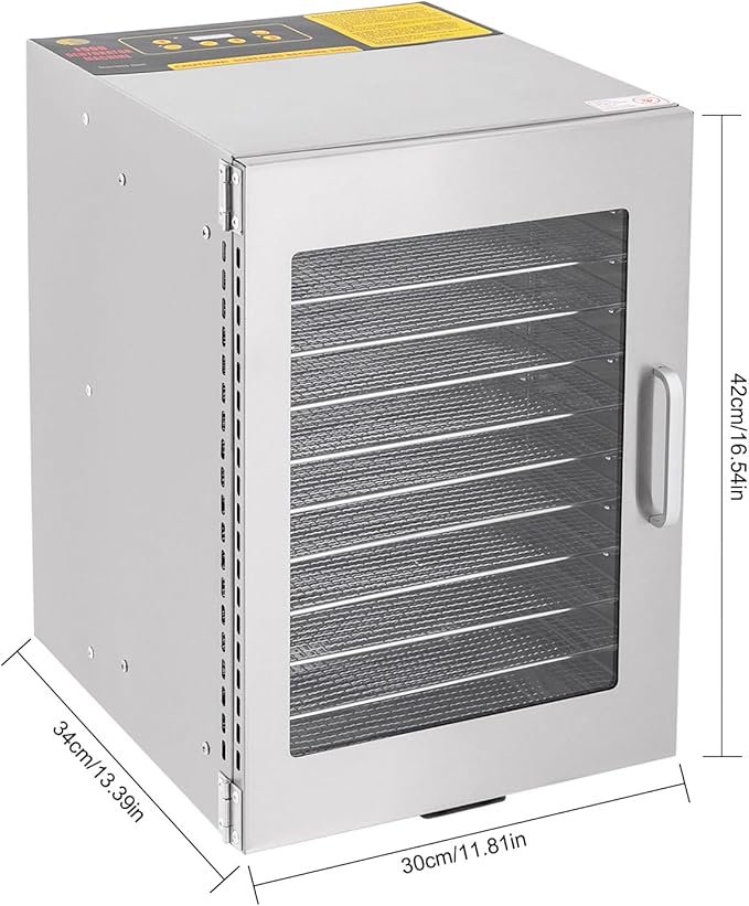Commercial Food Dehydrator Machine, 1000W Electric Dehydrator Machine with 12 Trays, Stainless Steel Dehydrater Biltong Maker for Herbs, Veggies, Fruits, Meat, Yogurt & Dog Treats