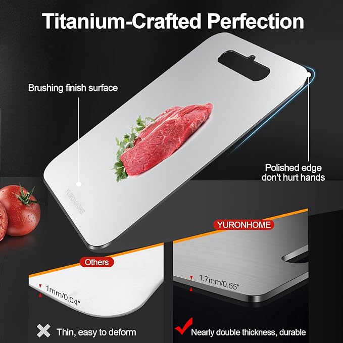 Titanium Cutting Board, Cutting Boards for Kitchen, Double-Sided Food-Grade, Non Toxic, New Upgrade, Hygiene Durable Dishwasher Safe Chopping Board for Meats, Fruits, Vegetables (12 * 9in)