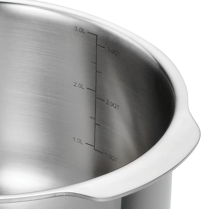 Tramontina Utsava 3.4-Quart Tri-Ply Clad Stainless Steel Tope with Lid, Patila Pot for Indian Cooking