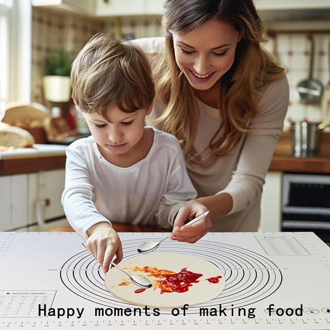 32x24" Extra Large Dough Mat Silicone Baking Mats for Rolling Pastry,Kneading Sourdough Bread Baking Supplies Black