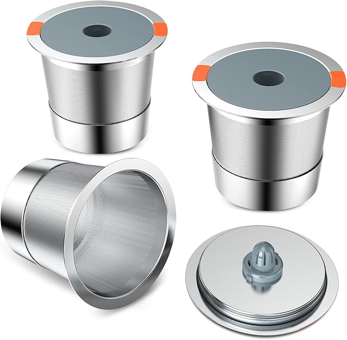 Reusable K Cups for keurig | reusable coffee pods for Keurig 1.0 & 2.0 Single Cup Coffee Makers, stainless steel reusable k cup keurig filter replacement (3pack)