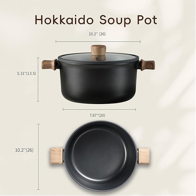 CAROTE Nonstick Soup Pot With Lid, 7.9Qt Non Stick StockPot Large Cooking Pot with Lid, Titanium - containing Soup Pot, Induction Compatible, PFOA/PFOS Free
