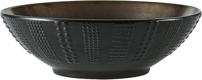 Gourmet Basics by Mikasa Verona 16-Piece Dinnerware Set & Cream Serving Bowl, 9 Inch & Cream Rectangular Platter, 13.75 Inch