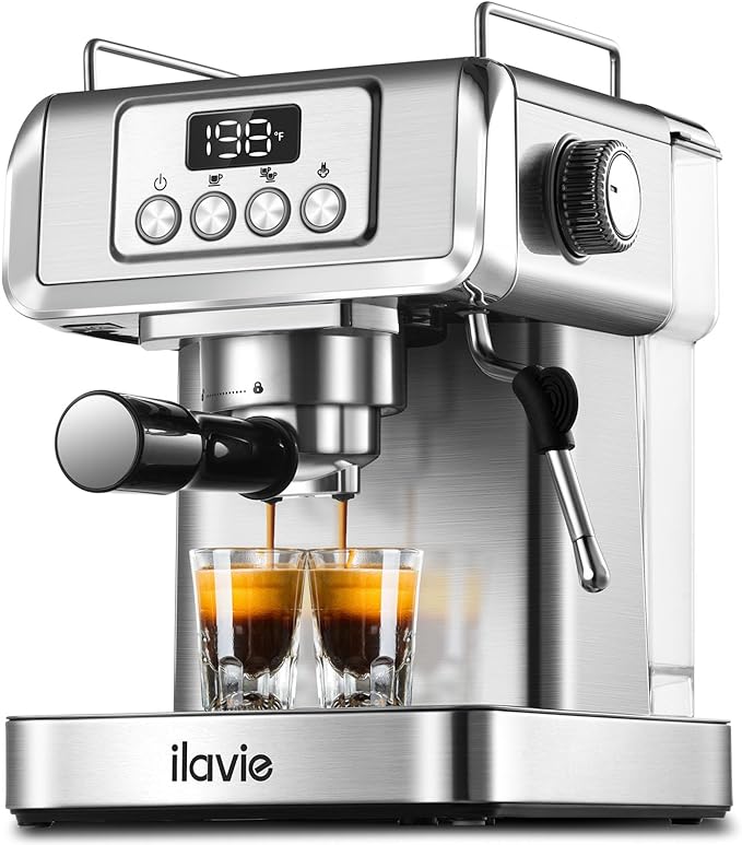 Espresso Machine 20 Bar, Espresso Maker with Steam Milk Frother,Espresso Coffee Machine with 60oz Removable Water Tank for Lattle, Cappuccino, Stainless Steel