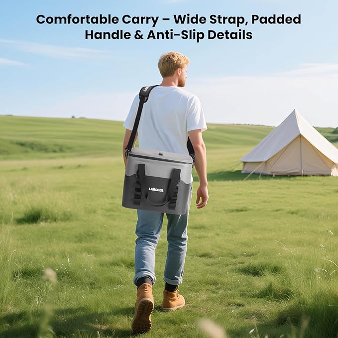 Soft Cooler Bag 24 Can Ultra-Tough Small Cooler, Insulated Soft Sided Cooler Bag, Portable Small Ice Chest with Shoulder Strap, Waterproof Cooler Bag for Camping, Beach, Picnic, Car, Fishing