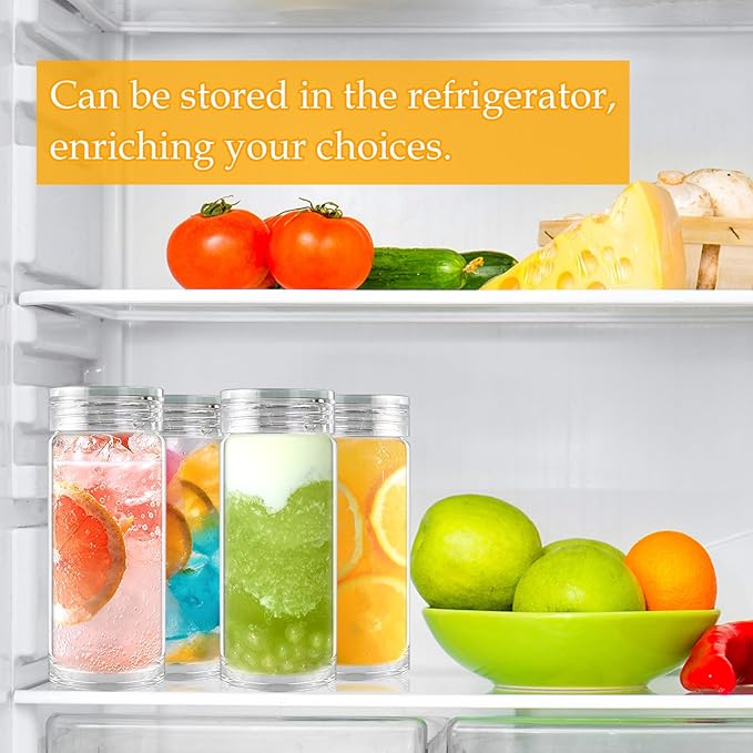 12oz Glass Bottles with Lids,Glass Bottles with lids,glass water bottles.Suitable for beverage storage, juicing, drinking water, tea, leak-proof, reusable, borosilicate 6pack