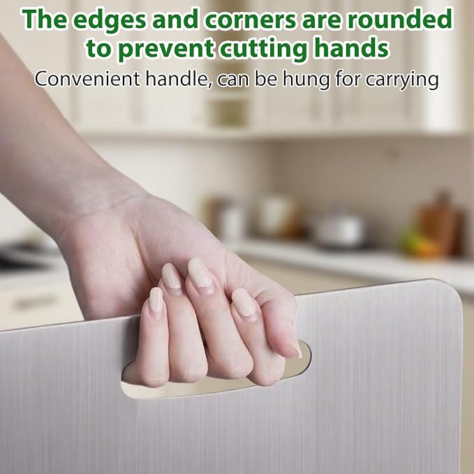 Katuchef Cutting Board, Katuchef Titanium Cutting Board, Cutting Boards, Stainless Double Sided Steel Cutting Boards for Cutting Meat Vegetable Fruit (13.4"L x 9"W)