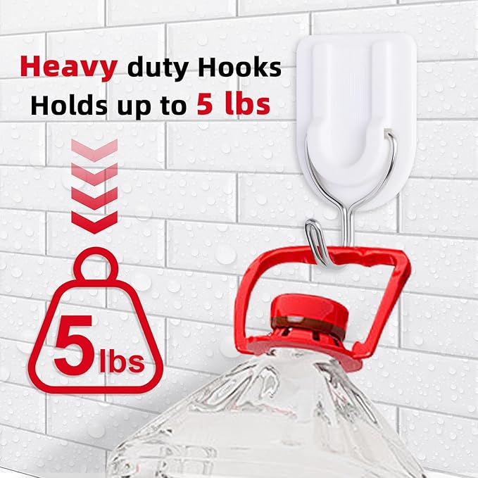 10 Wire Hooks for Hanging Heavy Duty with Strips no Damage,Adhesive Wall Hook Small, removalbe Large Sticky Bulk, for Key, Coat, Towel, Outdoor, hat