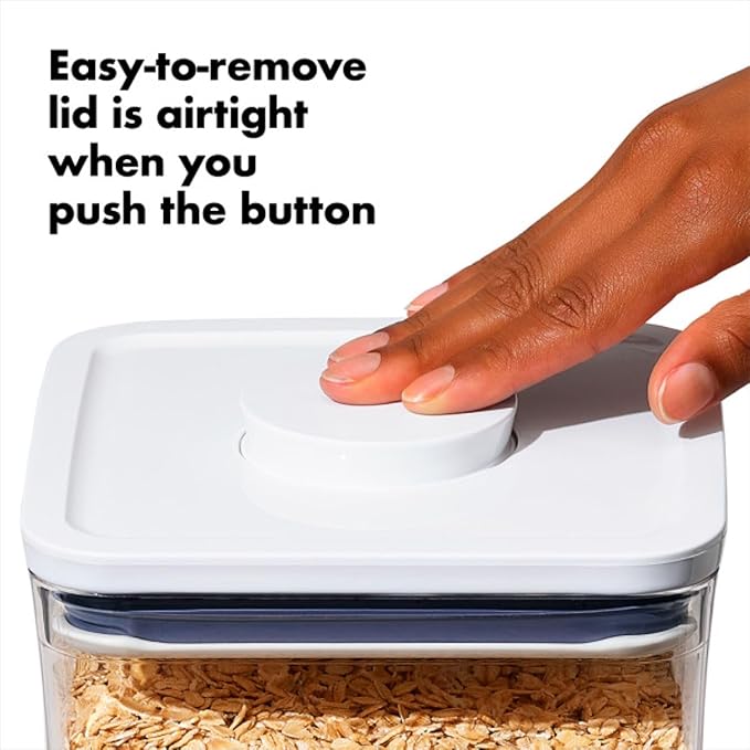 OXO Good Grips POP Container - Airtight Food Storage - Big Square Medium 4.4 Qt Ideal for 5lbs of flour or sugar (Pack of 4)