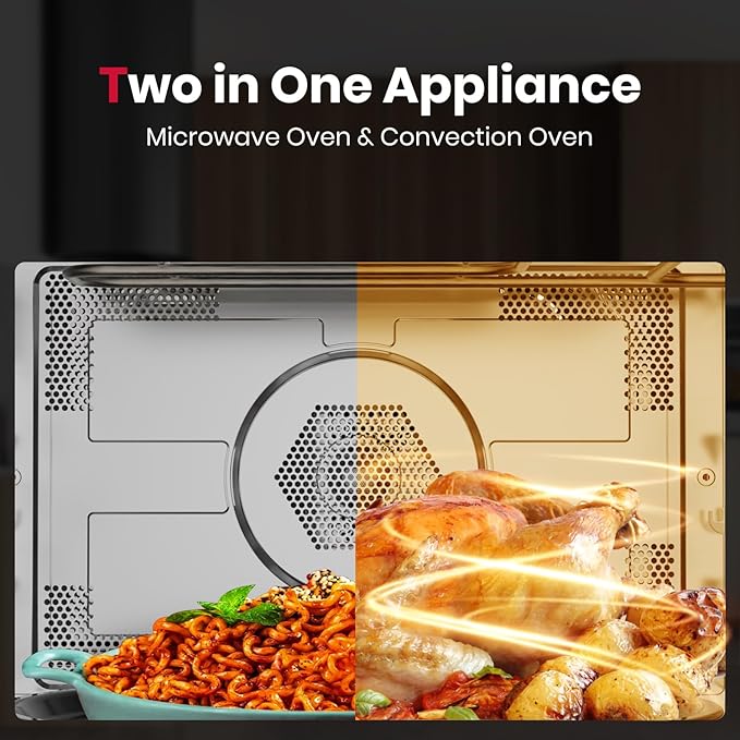 Gasland 24 Inch Built in microwave oven, Microwave and Convection Oven Combination, 1000W, 11 Levels, Sensor Cook, Touch Control, LCD Display, 1.6 Cu. Ft Wall Microwave Oven Combos, Stainless Steel