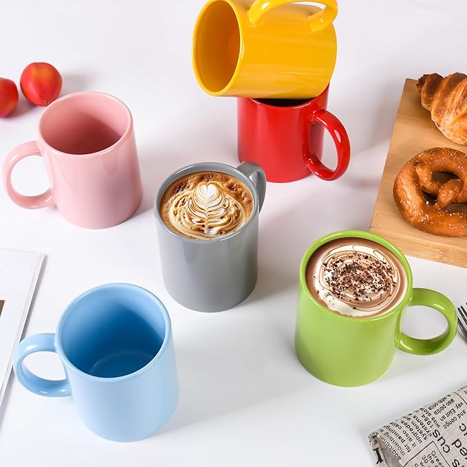 12oz coffee mug set of 6 Coffee Mugs for Coffee, Tea, Cocoa, Milk( Multiple color)
