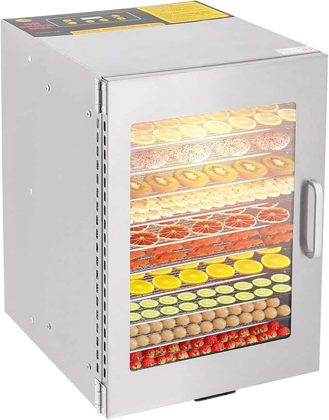 Commercial Food Dehydrator Machine, 1000W Electric Dehydrator Machine with 12 Trays, Stainless Steel Dehydrater Biltong Maker for Herbs, Veggies, Fruits, Meat, Yogurt & Dog Treats