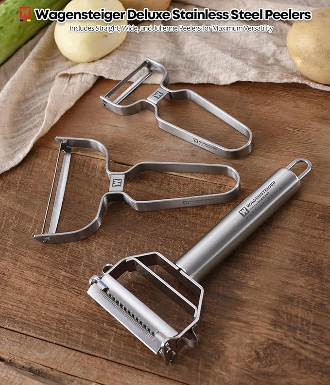 100% SUS304 Stainless Steel Potato Peeler, Vegetable Fruit Peeler, Durable Non-Slip Ergonomic Grips, Minimalist Y-Shaped Design, Rust-Proof, Dual-Edged Blades