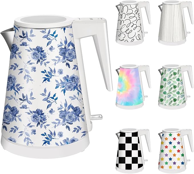 1.2L Double Wall Stainless Steel Interior Water Boiler, Cordless, 1000W Fast Boil with LED Light Coffee Pot & Tea Electric Kettle, Auto Shut-Off and Boil-Dry Protection (Cobalt Dream)