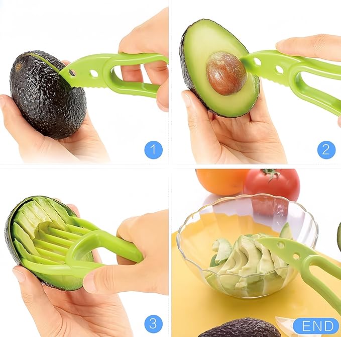 4pcs Fruit Prep Tool Set – Apple Corer & Cherry Pitter (Sturdy & Easy to Use) + Bonus Avocado Slicers – Great for Summer Fruit Season