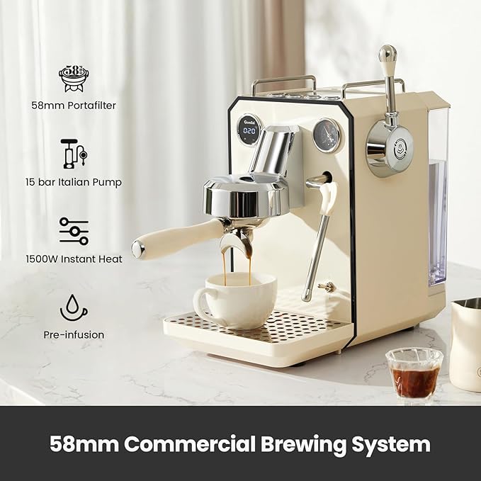 Espresso Machine & Electric Coffee Grinder Bundle for Cappuccino, Latte