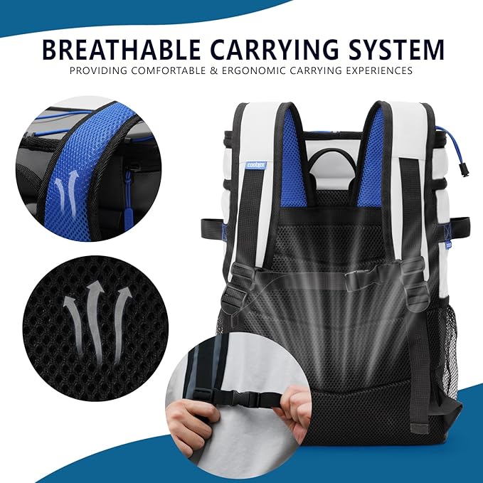 Large Backpack Cooler 36 Can Cooler Backpack with 2 Insulated Compartments Leak Proof Waterproof Travel Backpack, Camping Beach Picnic Lunch Thermal Bag for Women and Men