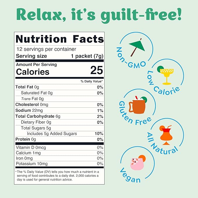 Craftmix Classic Margarita, Makes 24 Drinks, Skinny Margarita Cocktail Mixers - Mocktail Drink Mixers - Made With Real Fruit - Vegan Low-Carb, Low-Sugar, Non-GMO, Dairy Free, Gluten Free, Easy to Mix