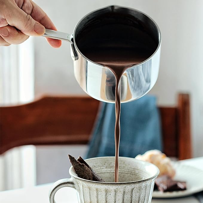 20 Ounce Kitchen Induction Stainless Steel Milk Pot Saucepan Oil Chocolate Sauce Pan Butter Warmer Pot (600 ml)