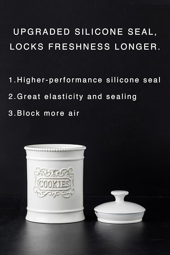 Ceramic Cookie Jar With Lid Cookies Canister Vintage Cookie Jar Cookie Jars For Kitchen Counter Decorative