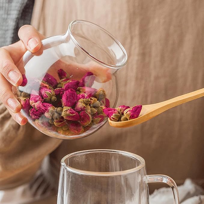 Snminetal 17oz Glass Jar Storage Containers,Wedding Candy Jar Kitchen Canisters, With Cork Airtight Lid, Perfect For Tea, Biscuits, Cereals, Flour, beans, Spices, Coffee Beans (2PCS)