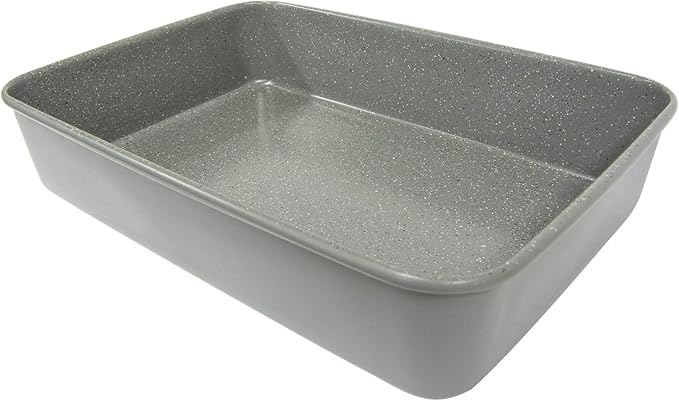 casaWare 15 x 10 x 3-Inch Ultimate Series Commercial Weight Ceramic Coated Non-Stick Lasagna/Roasting Pan (Silver Granite)