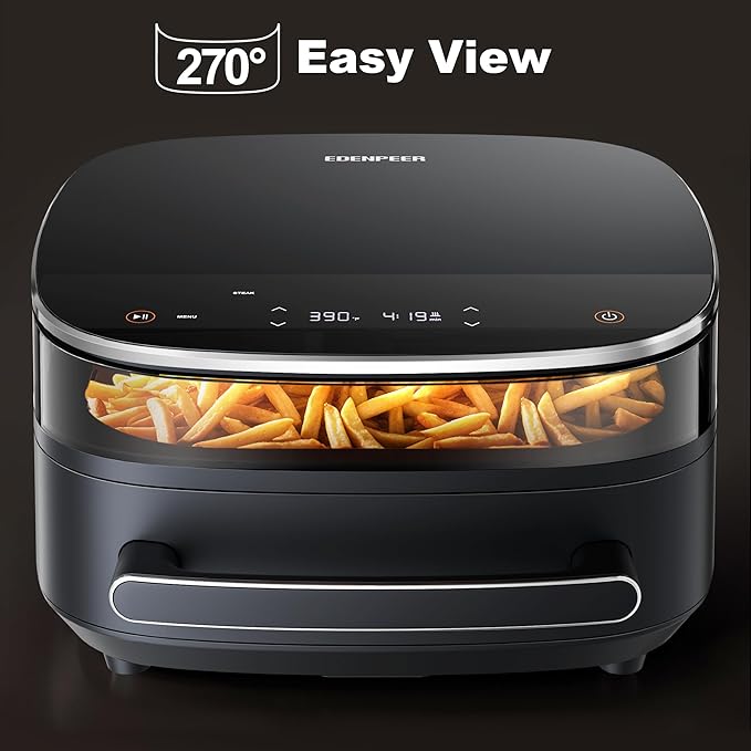 Pizza Air Fryer,11-IN-1 Large Air Fryers, Non Toxic,Max Crisp, Air Fry, Air Roast, Reheat, Dehydrate, Max Crisp Technology with 450F,6QT