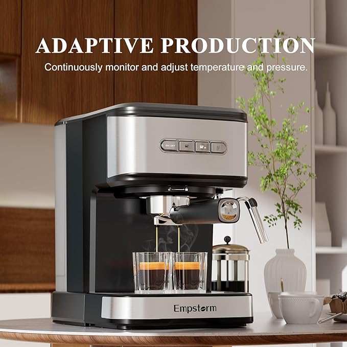 20 Bar Espresso Machine, Cappuccino Machines with Milk Frother Steam Wand, Latte Machine for Home&Barista, Automatic Shut-off Function