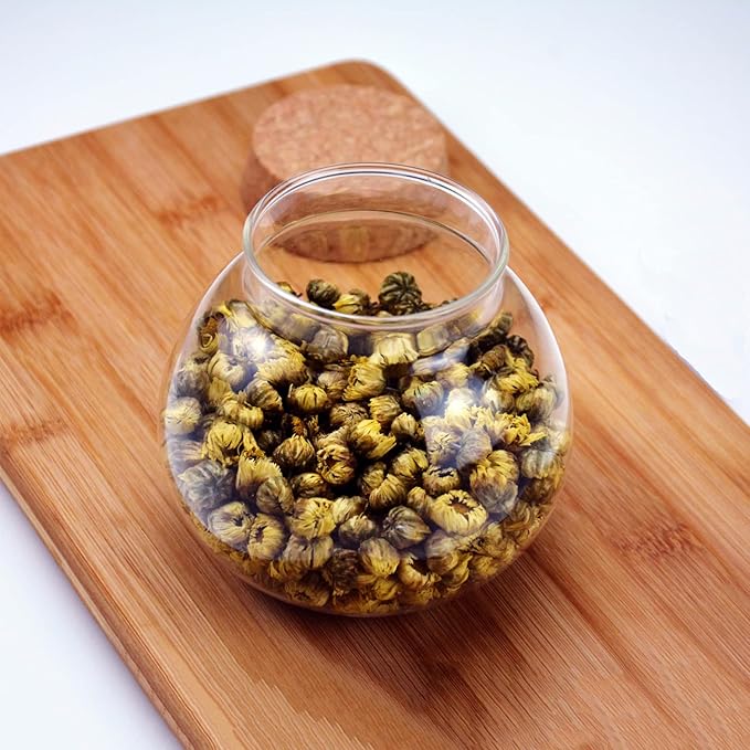 Snminetal 17oz Glass Jar Storage Containers,Wedding Candy Jar Kitchen Canisters, With Cork Airtight Lid, Perfect For Tea, Biscuits, Cereals, Flour, beans, Spices, Coffee Beans (2PCS)