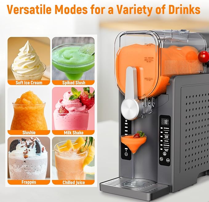Slushie Machine for Home - No Ice Needed Slushy Maker, Fast 5-Min Freeze, Auto-Clean, 6 Preset Modes | Frozen Margaritas, Cocktails, Smoothies, Frappés, Ice Cream