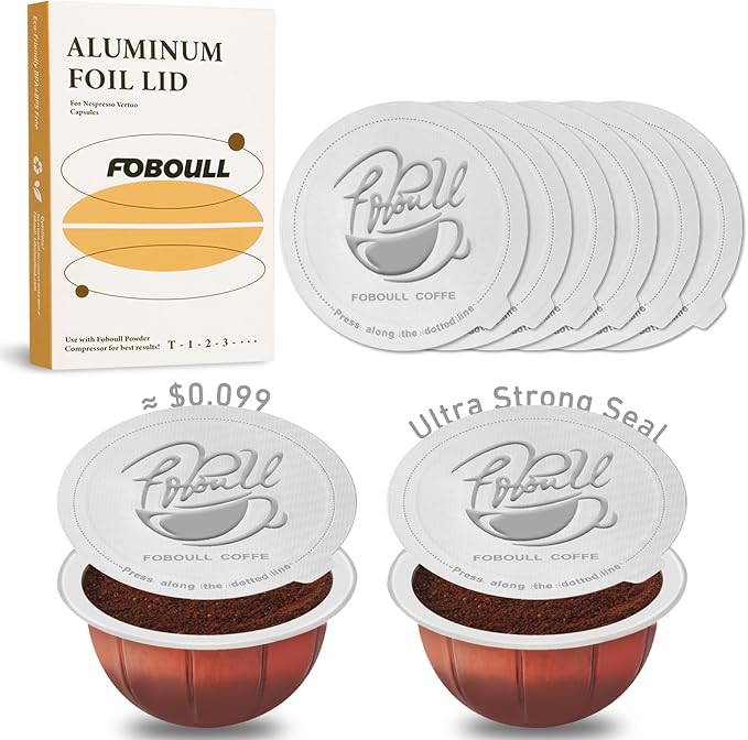 Reusable Aluminum Foils Lids for Vertuo Pods,Foil Lids Seals for Refillable Vertuoline Capsules Coffee Pods, for Nespresso VertuoLine Capsules/Machine(150 pcs)