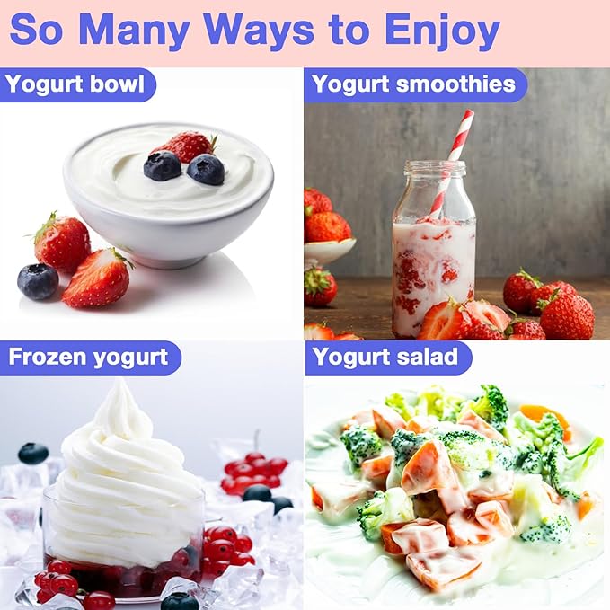 Yogurt Maker 3-in-1 Smart Yogurt Maker Machine with Temperature Control-Probiotic Yogurt, Rice Wine & Natto Fermenter for Healthy Homemade Foods(With 5 Cups)