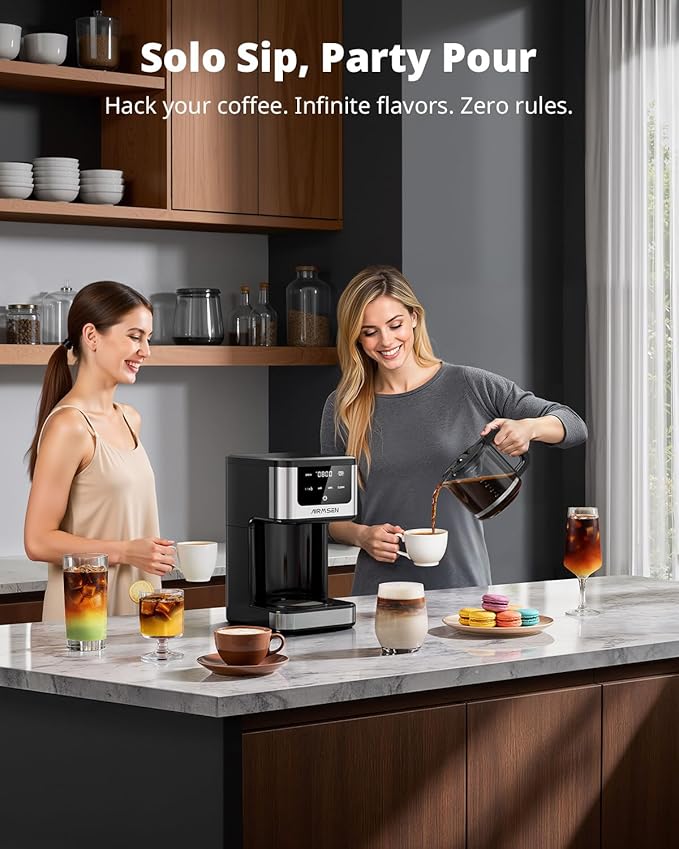 AIRMSEN 14-Cup Programmable Drip Coffee Maker – 1000W Fast Brewing Coffee Machine with Timer, Delay Start & 2H Keep-Warm, 73oz Tank, Touchscreen & Glass Carafe – Perfect for Home & Office Use