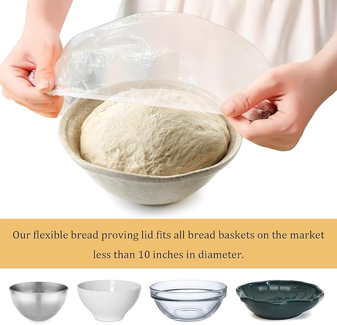 120PCS Reusable Bowl Covers for Bread Proofing, Elastic Plastic Covers for Sourdough Rising and Baking Supplies, Stretchable Wrap for Storage Containers
