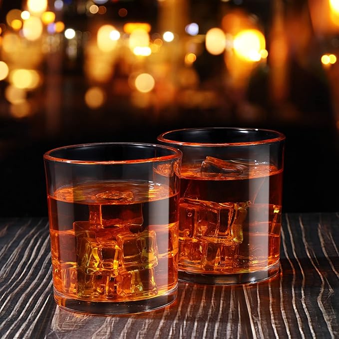 12 Pieces Old Fashioned Whiskey Glasses 10 oz Bourbon Cocktail Rocks Glasses for Whiskey Bourbon Liquor and Cocktail Drinks Gift for Men Home Bar(Classic)