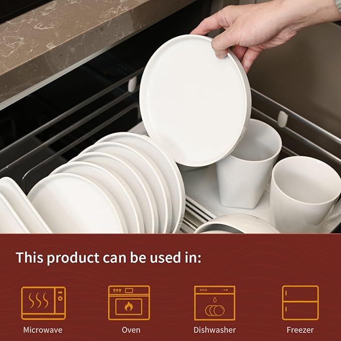 Ceramic Appetizer Plates Set of 6, Small Dessert Plates 7 inch, White Round Salad Plate, Porcelain Dinner Dishes for Cake, Waffle, Pasta, Microwave & Dishwasher Safe