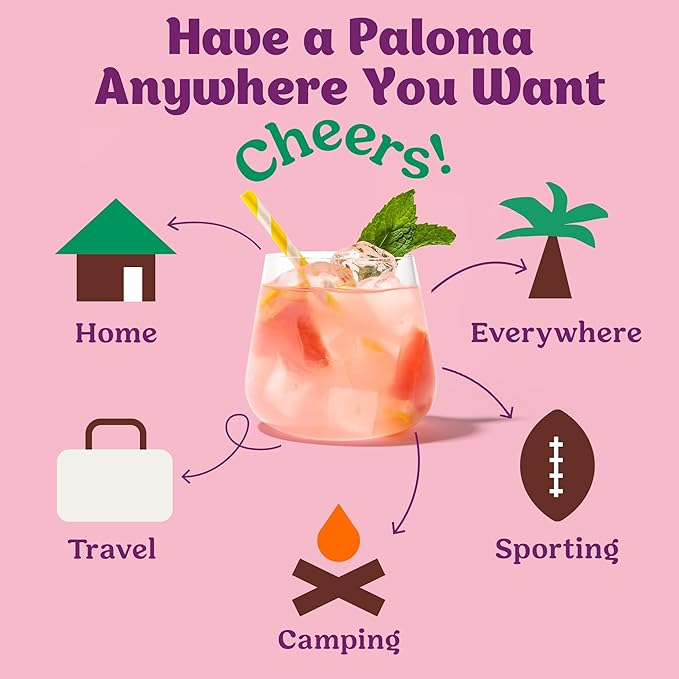Craftmix Passionfruit Paloma, Makes 12 Drinks, Tequila Cocktail Mixers, Instant Skinny Cocktail and Mocktail Mix - With Real Fruit - Vegan Low Carb, Low Sugar, Non-GMO, Gluten Free, Easy to Mix