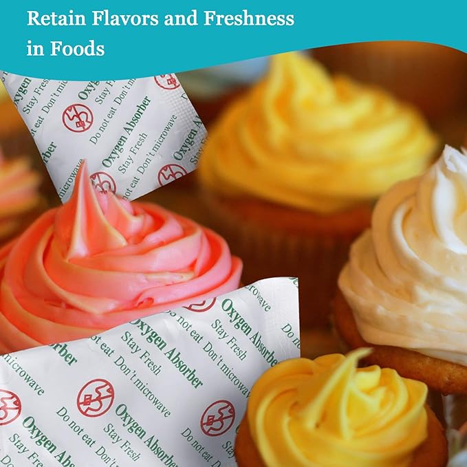 VacYaYa 1000CC(20-Pack) Food Grade Oxygen Absorbers Packets for Home Made Jerky and Long Term Food Storage, Stored in Vacuum Bag and 3 times Oxygen Absorption Capacity