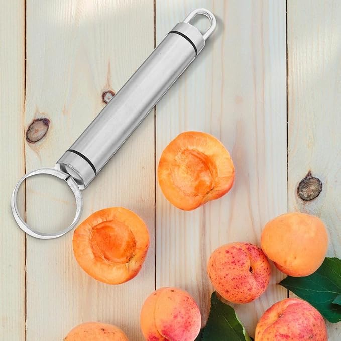 BESTonZON 2 PCS Multipurpose Corer Pitter, Stainless Steel Peach Pitter Fruit Core Remover, Pit Fruit Corer Removing Tool, Kitchen Gadget and Vegetable for Apple Pear Peach
