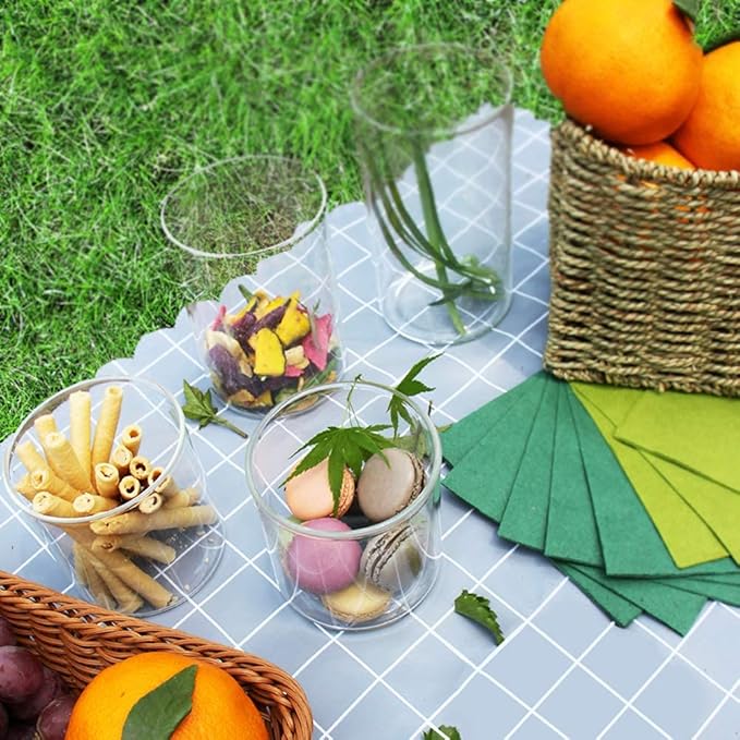 SIXAQUAE Glass Food Storage Containers Jar Seal Bamboo Lids 2 Packs 1200ml Airtight Canister Organization Sets Stackable