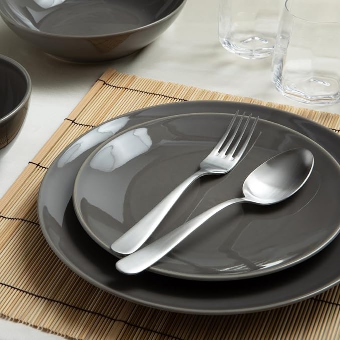 Signature Stainless Steel Flatware 20-Piece Set - Service for 4, Premium Stainless Steel with Weighted Handles, Dishwasher Safe, Everyday or Special Occasion Cutlery (Satin Finish)