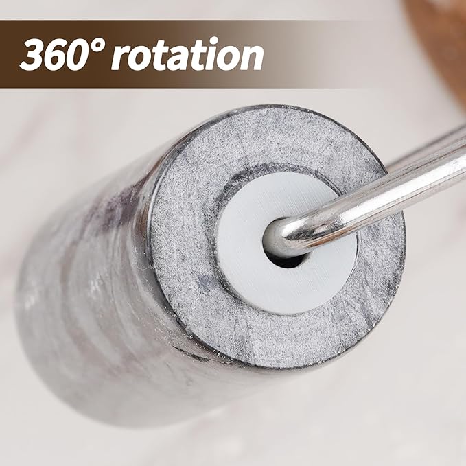 Small Marble Rolling Pin Pizza Roller with Dough Scraper Cutter, Marble Roller Non-Stick T-Type, For Cake Baking Tortilla Fudge Pizza Cookies and Other Kitchen Baking Cooking (Black).