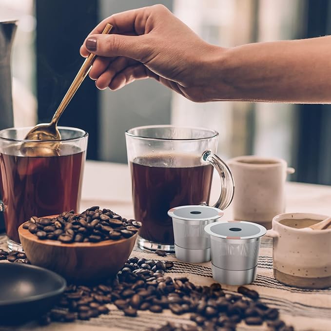 Reusable K Cups for keurig | reusable coffee pods for Keurig 1.0 & 2.0 Single Cup Coffee Makers, stainless steel reusable k cup keurig filter replacement (3pack)