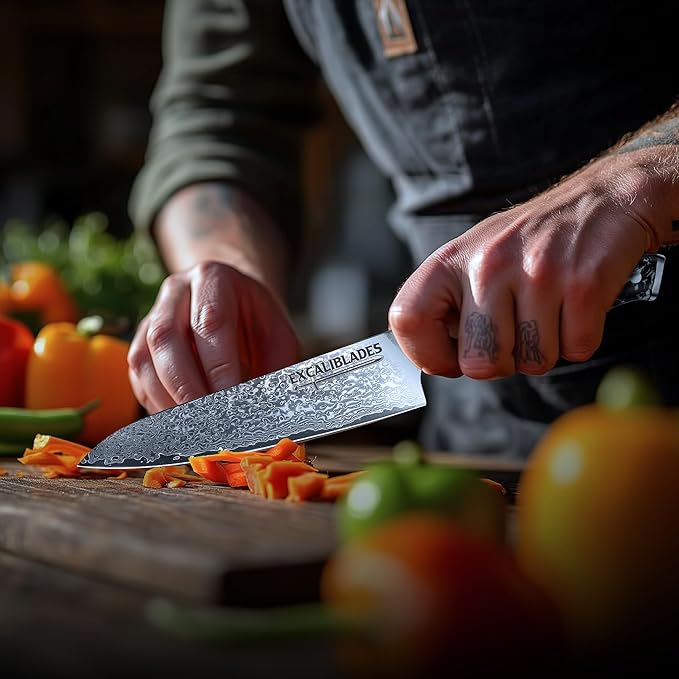 Chef Knife 8 Inch – VG-10 Damascus Stainless Steel, Razor Sharp, Full Tang, Ergonomic G10 Handle – Professional Kitchen Knife for Meat, Vegetables, Fruits – Durable, Balanced Cutlery Gift