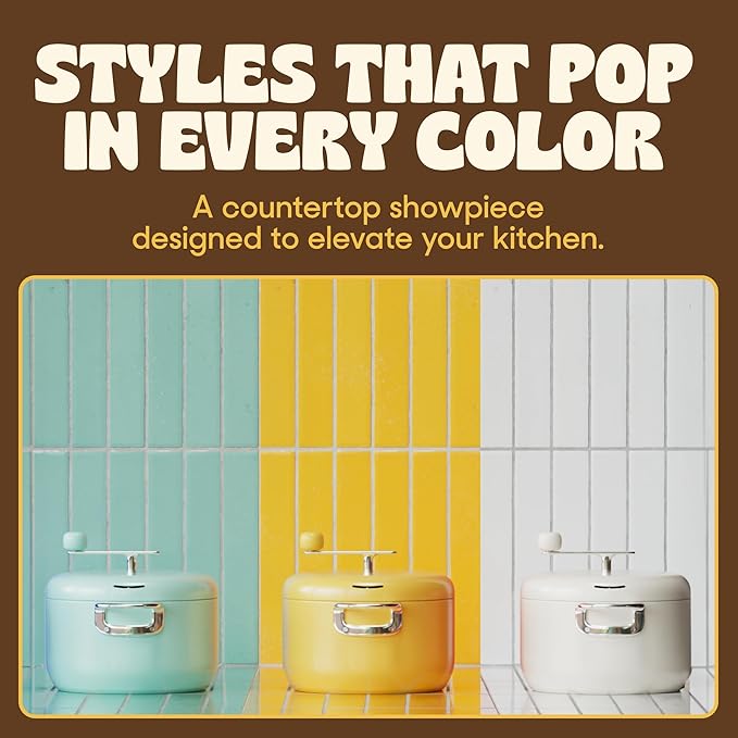 POPSMITH Mint Stovetop Popcorn Machine - 6 Quart, 10 Popcorn Kits (5 Movie Theater, 5 Kettle Corn), Stainless Steel